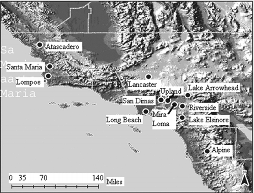 FIG. 1 Sampling locations.