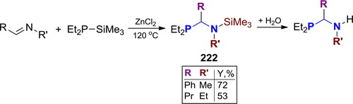 Scheme 131. Reaction of Et2P–SiMe3 with imines.[Citation422]