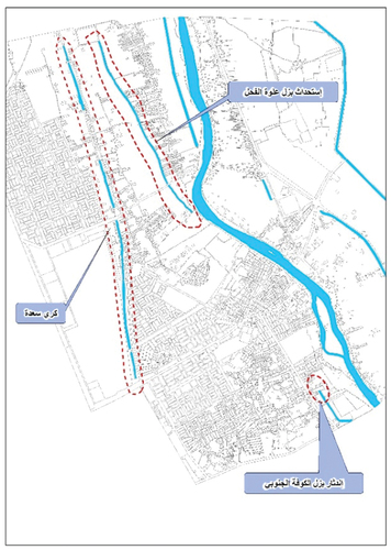 Figure 25. The Locations of The New and Destroyed Drains in Kufa City During the Period 20,032,013.