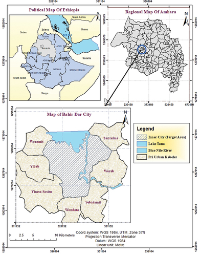 Figure 1. Location Map of Bahir Dar City