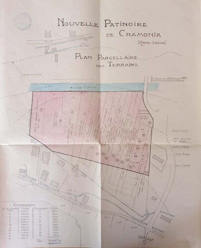 Figure 2. Plan of the land affected by the ice rink project, 12/02/1922, 2 O 2181, Arch. dép. Haute-Savoie.