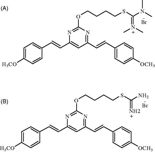 Figure 2. Chemical structures of 1G (A) and IS (B).