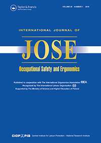 Cover image for International Journal of Occupational Safety and Ergonomics, Volume 25, Issue 1, 2019