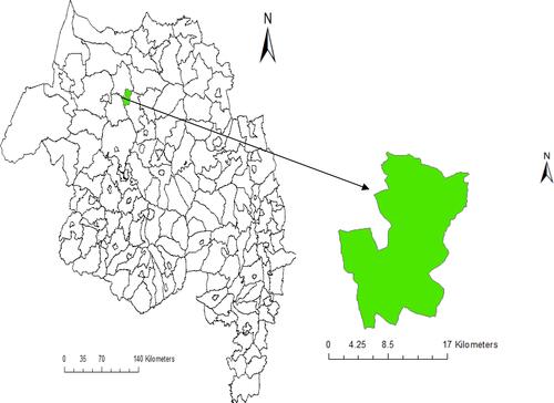 Figure 1 Map of the study area 2016.