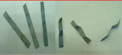 Figure 2 SMA ribbon before and after deformation.