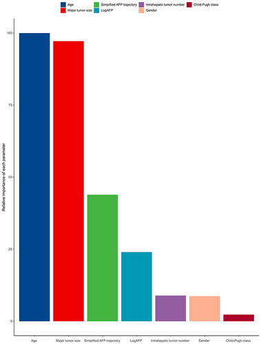 Figure 5 Relative importance of each risk factor for overall survival.