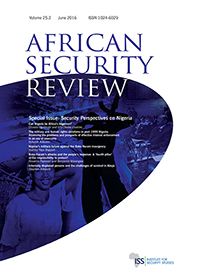 Cover image for African Security Review, Volume 25, Issue 2, 2016