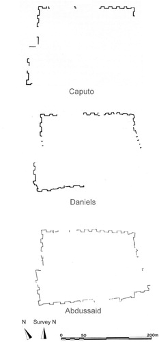 Figure 4. The town walls at Zuwīla (after Pace et al. Citation1951; Daniels; Abdussaid Citation1979).