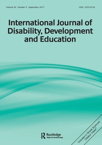 Cover image for International Journal of Disability, Development and Education, Volume 64, Issue 5, 2017