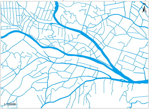 Figure 7. The original raster river network in Guangzhou Province, China.