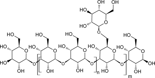 FIG. 1 General structure of glucan.