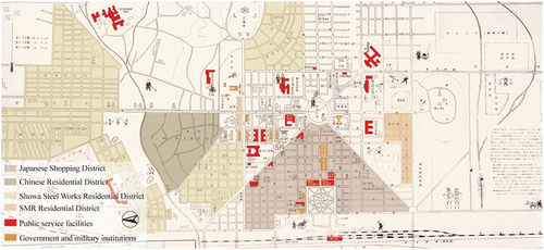 Figure 18. Map of Anshan city, 1945. Map from Ansteel Museum.