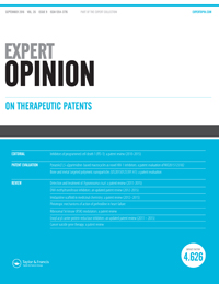 Cover image for Expert Opinion on Therapeutic Patents, Volume 26, Issue 9, 2016