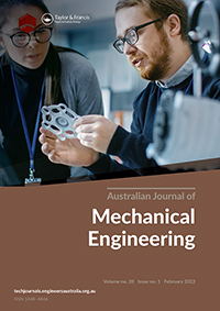 Cover image for Australian Journal of Mechanical Engineering, Volume 20, Issue 1, 2022