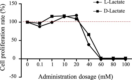 Figure 1. Effects of lactate enantiomers on cell proliferation ability.