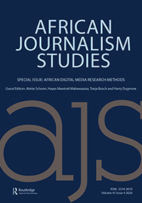 Cover image for African Journalism Studies, Volume 41, Issue 4, 2020