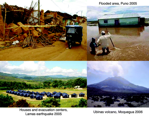 Figure 2. Images from the affected areas and the response implemented.