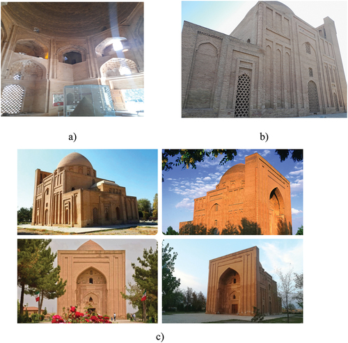 Figure 1. Haruniyeh Dome: a) the inside of the building, b) the outside, c) the structure of Haruniyeh Dome.