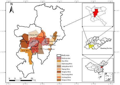 Figure 2. Distribution of coal resources in downtown Ji’ning.