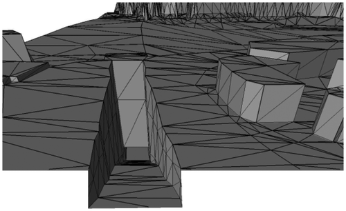 Figure 9. Triangulated terrain: CAD modeling.