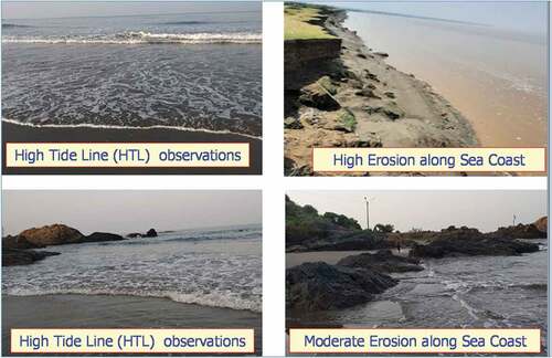 Figure 3. Field photographs of coastal areas in different districts in Gujarat state.