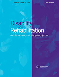 Cover image for Disability and Rehabilitation, Volume 42, Issue 13, 2020