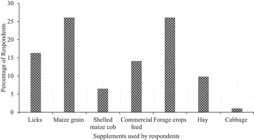 Figure 6. Types of supplements used by sheep farmers in parts of the Eastern Cape.