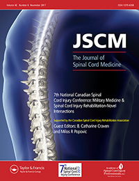Cover image for The Journal of Spinal Cord Medicine, Volume 40, Issue 6, 2017
