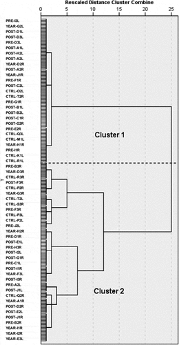 Figure 4. Dendrogram of the HC of the hand movement