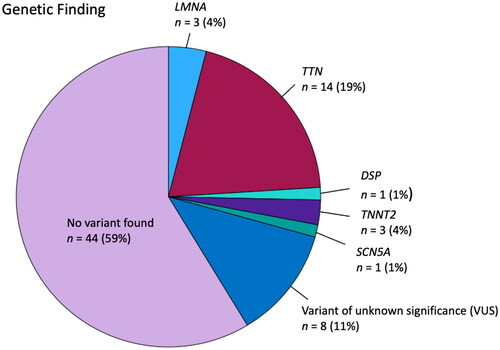Figure 3. Pie chart of the genetic findings.
