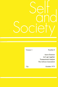Cover image for Self & Society, Volume 1, Issue 8, 1973