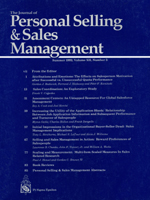 Cover image for Journal of Personal Selling & Sales Management, Volume 12, Issue 3, 1992