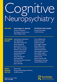 Cover image for Cognitive Neuropsychiatry, Volume 21, Issue 1, 2016