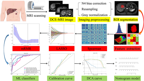 Figure 1 Detailed flowchart from DCE-MRI scanning to nomogram model development.