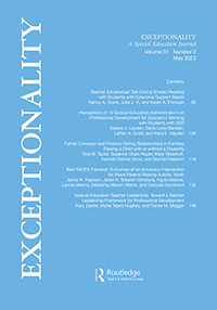 Cover image for Exceptionality, Volume 31, Issue 2, 2023