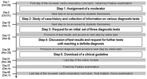 Figure 1. Timeline of the study. The five distinct steps are described in the text.