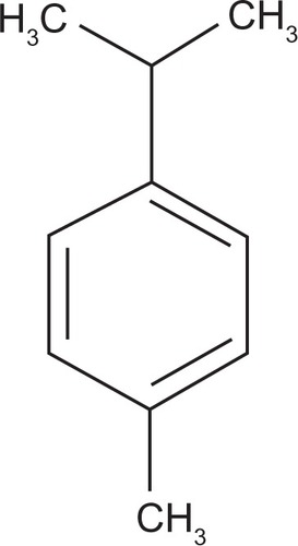 Figure 1 Chemical structure of p-cymene (1-isopropyl-4-methylbenzene).
