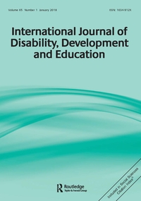 Cover image for International Journal of Disability, Development and Education, Volume 65, Issue 1, 2018