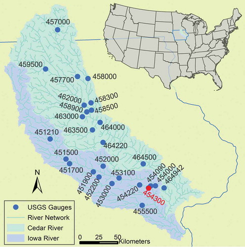 Figure 1. Location of the USGS stream gauges used in this study.