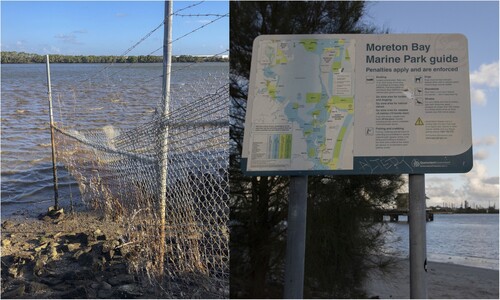 Figure 4. Fences and information signs along the riverbanks.