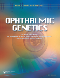 Cover image for Ophthalmic Genetics, Volume 37, Issue 3, 2016