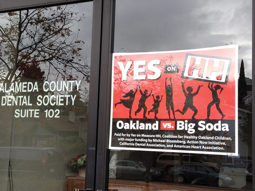 Figure 2. Campaign poster in Alameda County Dental Society office window.
