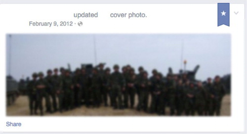 Figure 4. Screenshot from personal Facebook page of serving military member.