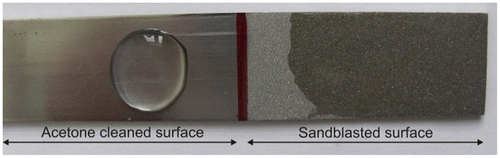 Figure 3. Acetone cleaned and sandblasted-adherend surfaces.