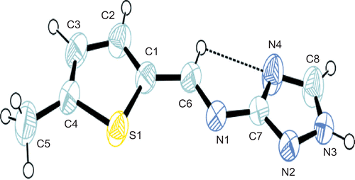 Figure 1.  ORTEP diagram of a single molecule in asymmetric unit of L2.