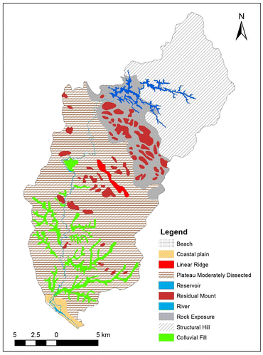 Figure 6. Geomorphology of Neyyar sub-watershed using Landsat imagery interprets the different morphology condition from the young to mature stage of River.