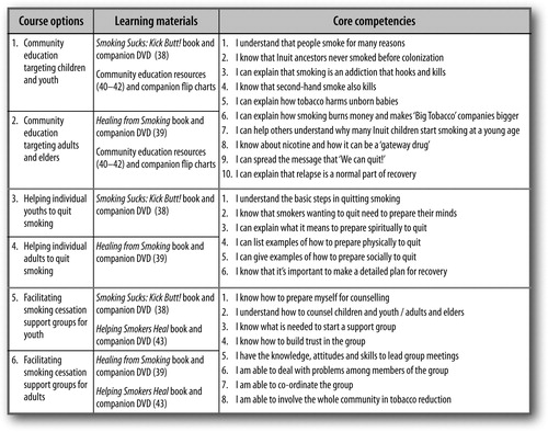 Fig. 2.  Course options, learning materials and core competencies.