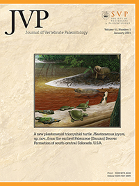 Cover image for Journal of Vertebrate Paleontology, Volume 41, Issue 1, 2021