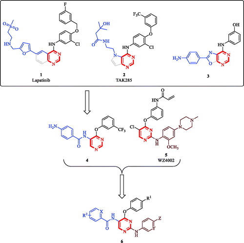 Figure 1. Reported pyrimidine-based anticancer molecules and design rationale for anticancer 2,5-diamino-4-pyrimidinol derivatives.