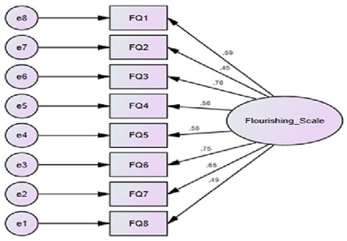 Figure 2 The final structural model of the Persian version of the FS among a sample of older adults in Iran.